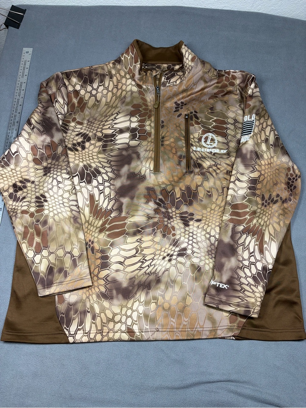 Kryptek Camo Pullover Brown Camo Quarter-Zip Performance Sweater